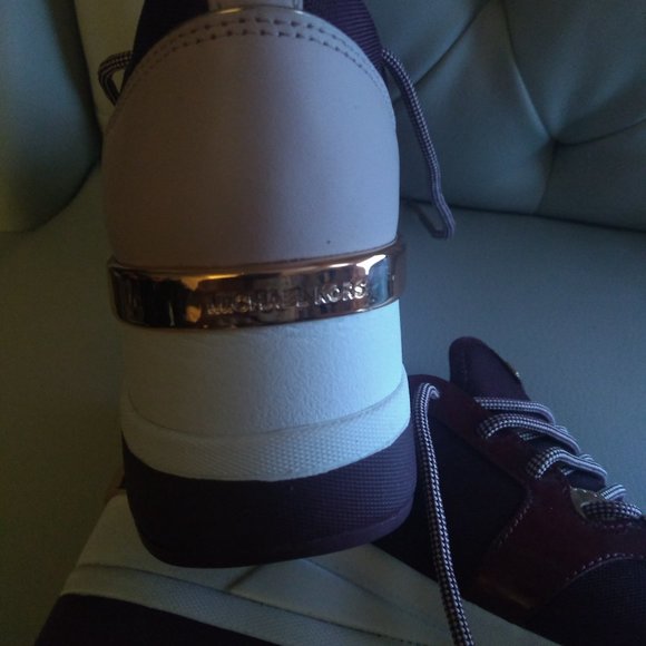 Michael Kors Liv Trainer Wedge Platform Sneakers Oxblood Size 8 - Picture 12 of 14